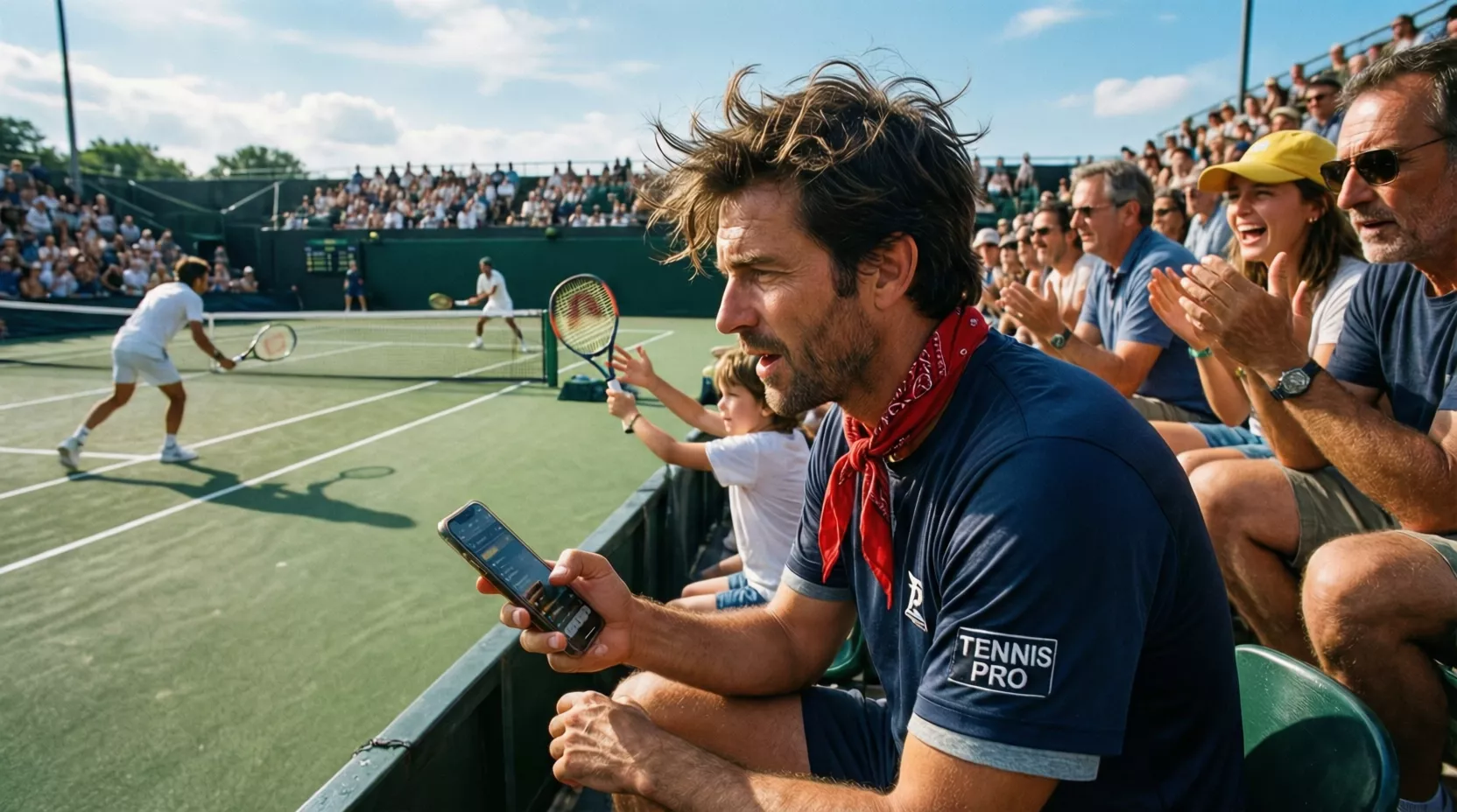 Estadio de tenis lleno de espectadores durante la final de un torneo Grand Slam